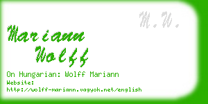 mariann wolff business card